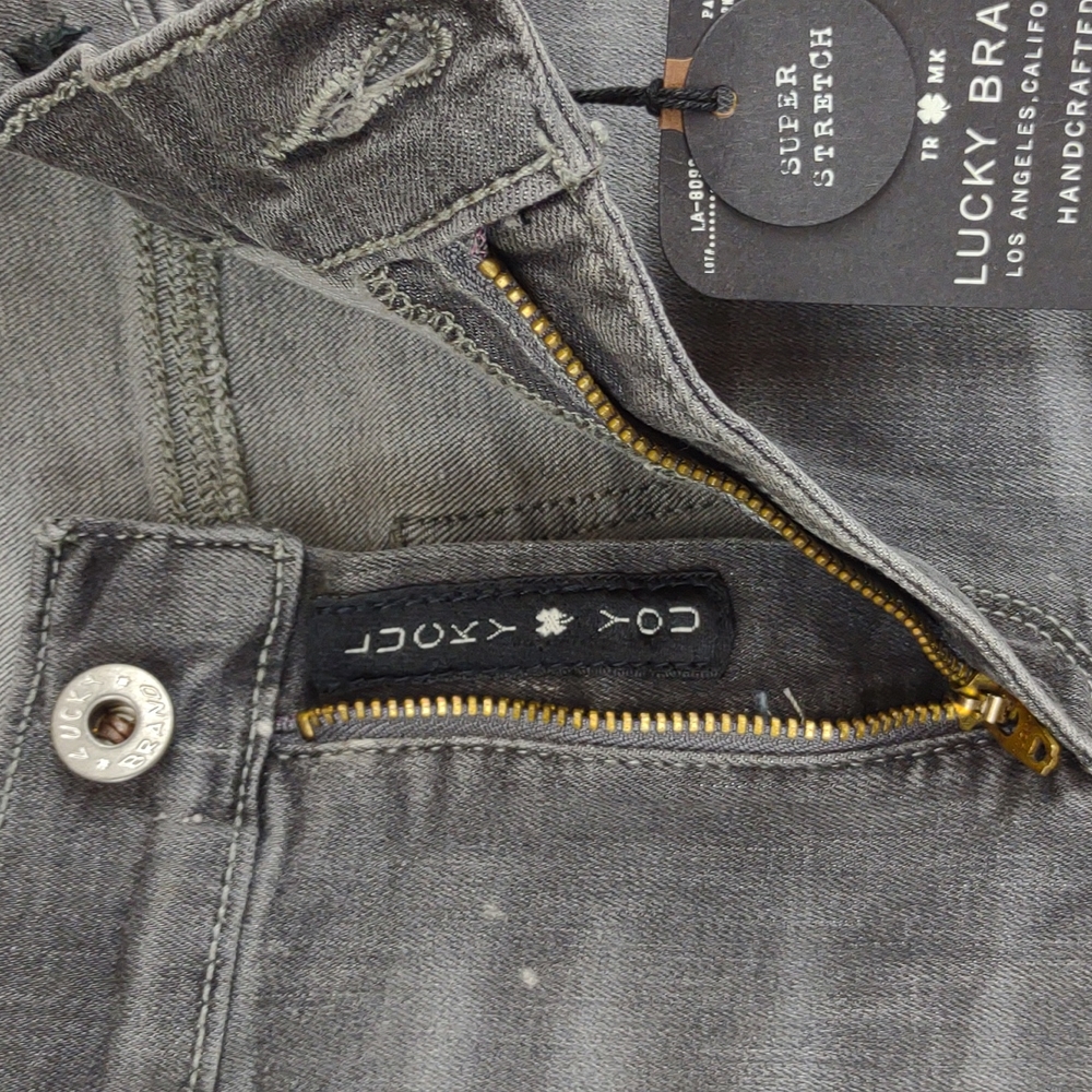 Lucky Brand Brooke Legging Jean Midrise Grey Distressed Super Stretch NWT - Picture 13 of 16